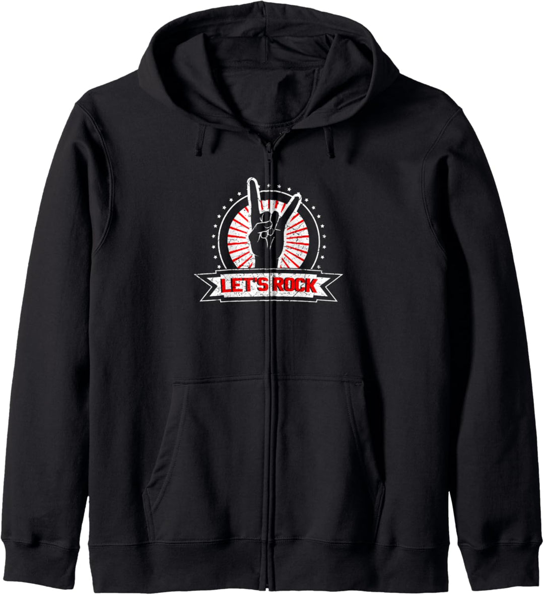 Lets Rock Rockmusik Rock and Roll Kapuzenjacke