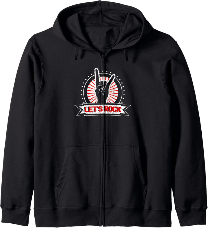 Lets Rock Rockmusik Rock and Roll Kapuzenjacke
