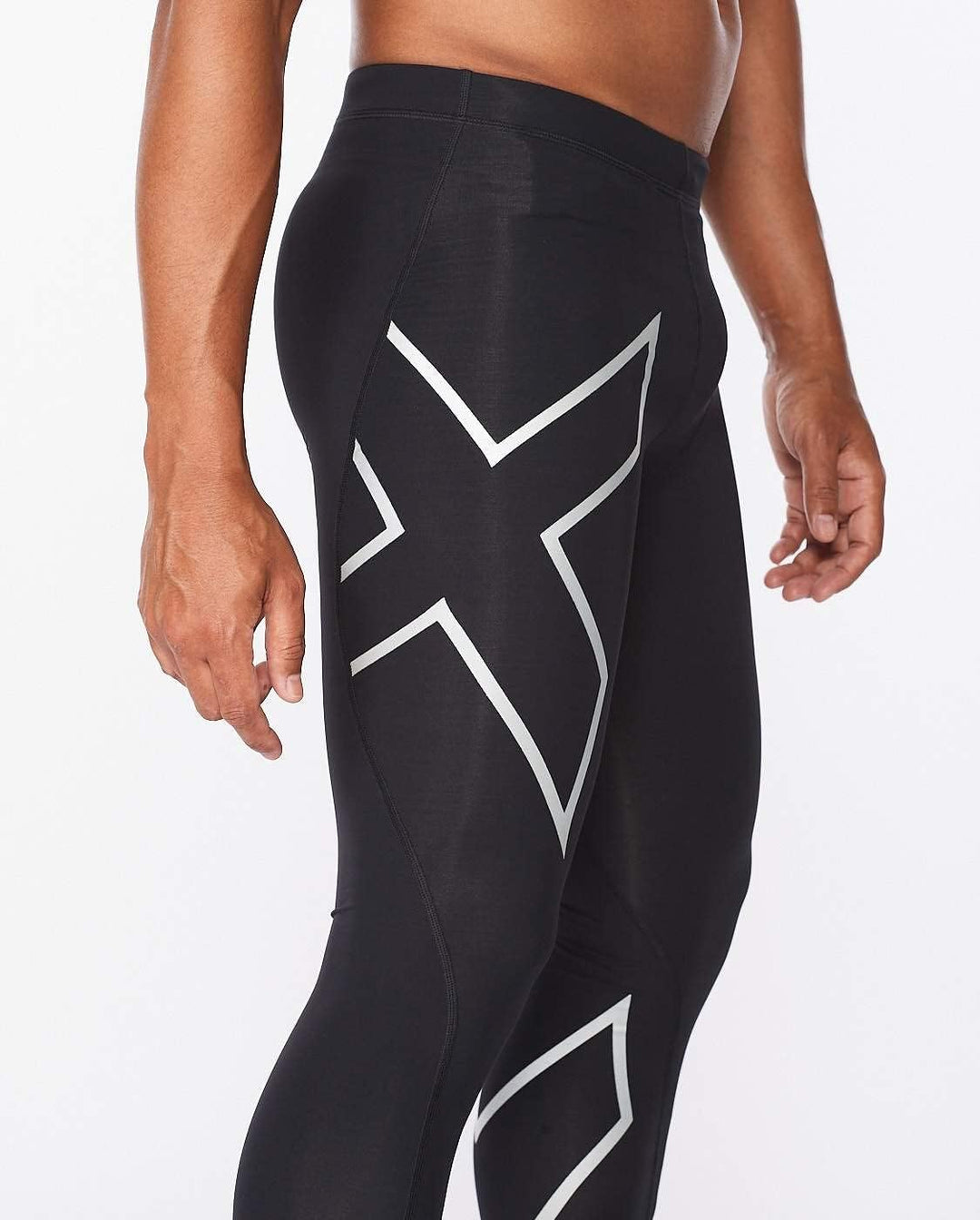 2XU Herren Core Kompressionsstrumpfhose S Schwarz/Silber, S Schwarz/Silber