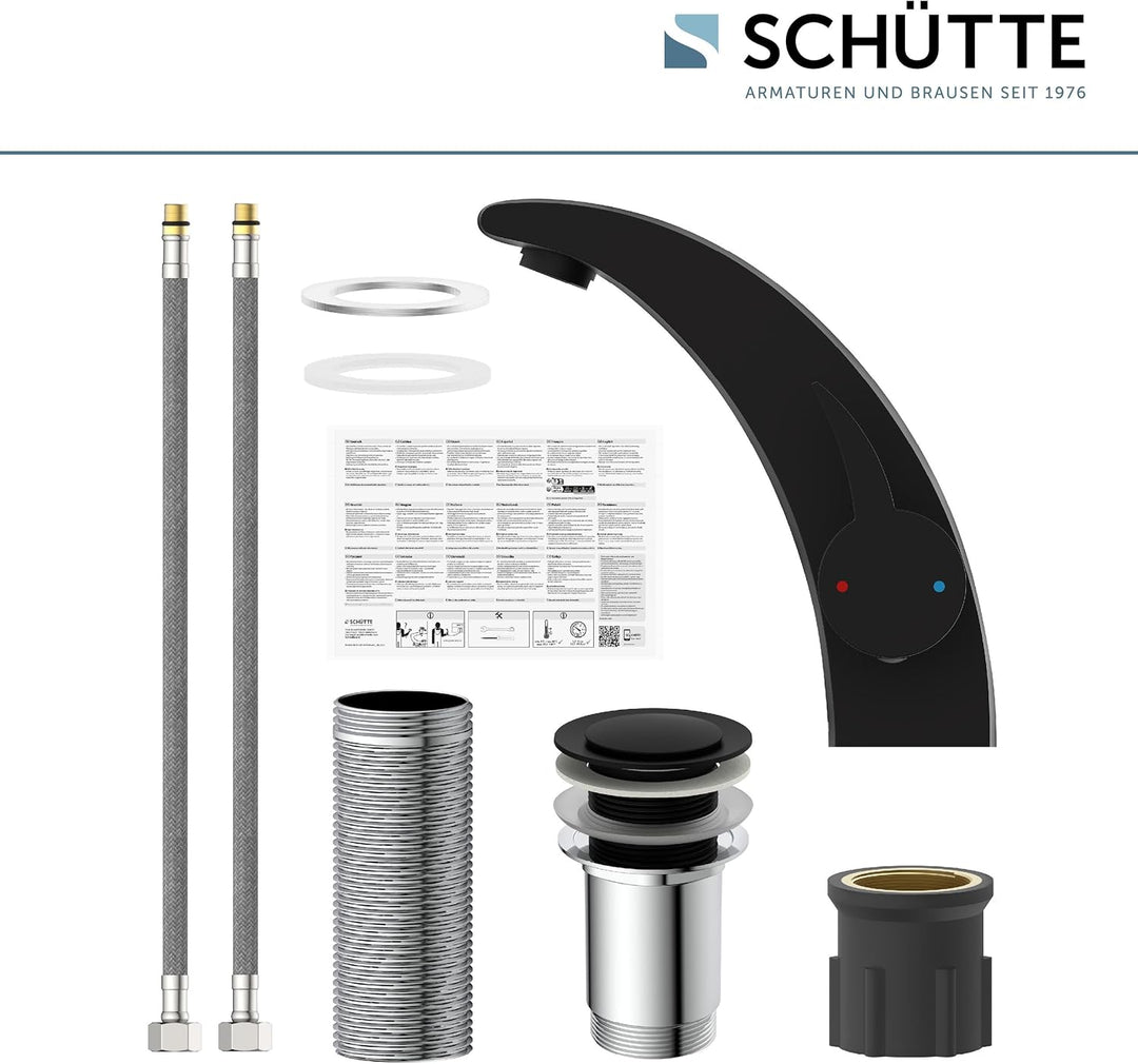 SCHÜTTE 98106 PANAMA Design Wasserhahn Bad, Moderne Waschtischarmatur fürs Badezimmer, Elegante Einh