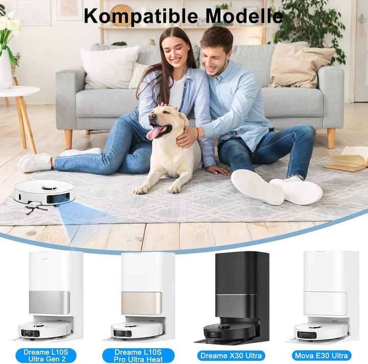 20 Stück Zubehör für Dreame L10s Ultra Gen 2, L10s Pro Ultra Heat, X30 Ultra, Mova E30 Ultra Saugrob