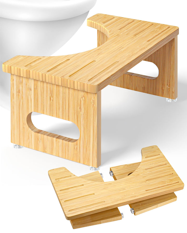 Toilettenhocker Holz, Klappbarer WC Hocker für Erwachsene, Toilettenhocker Erwachsene,Tritthocker Kl