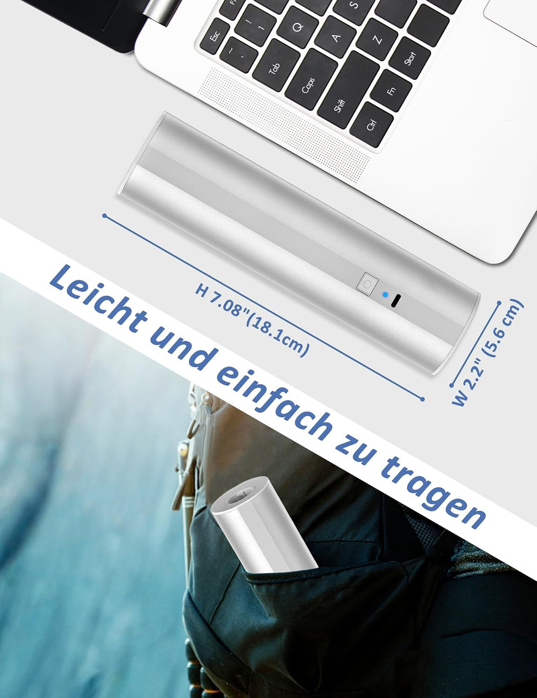 Kabellose Elektrische Luftpumpe mit 2×2000mAh Wiederaufladbarem Akku für Pool, Schlauchboot &amp; Luftma