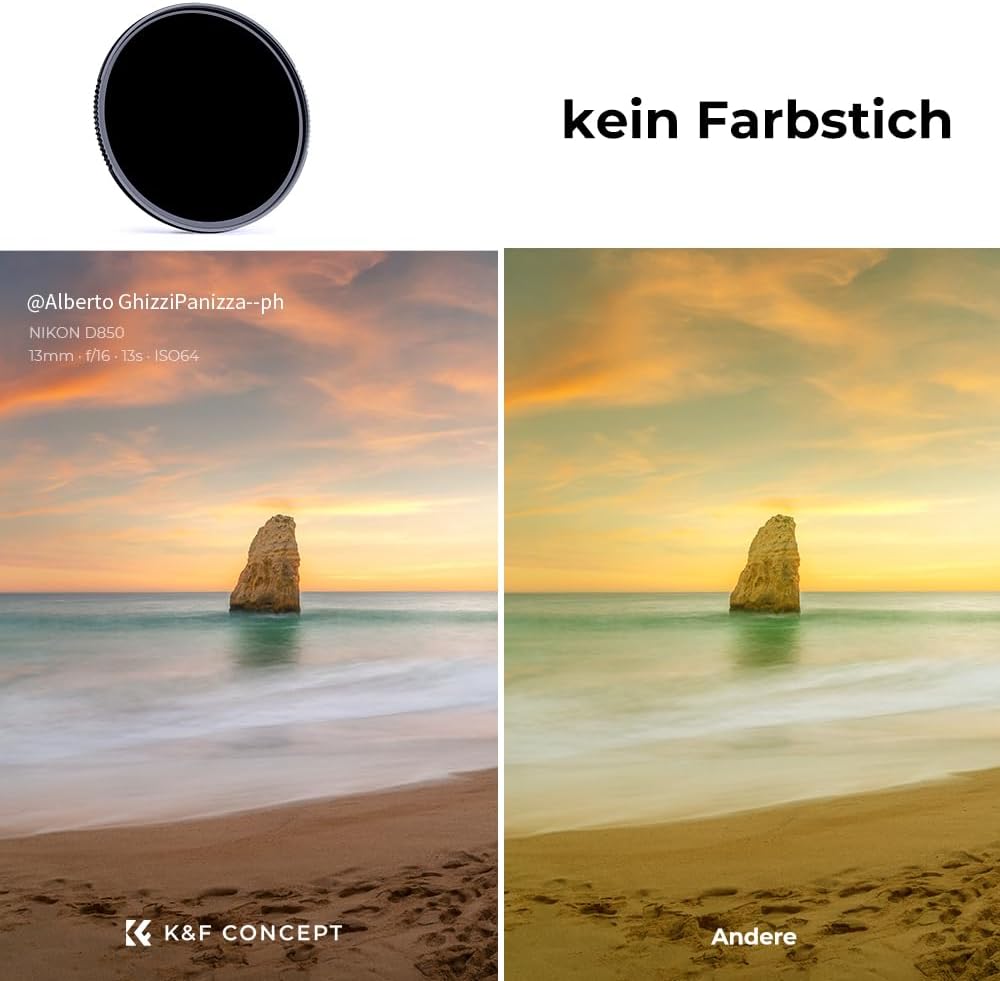 K&F Concept Nano-X 95mm Graufilter ND1000 (10 Stop) ND Filter Slim Neutral Graufilter 95mm ND1000, 9