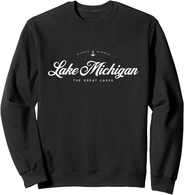 Lake Michigan Die Grossen Seen Vintage Retro Sweatshirt