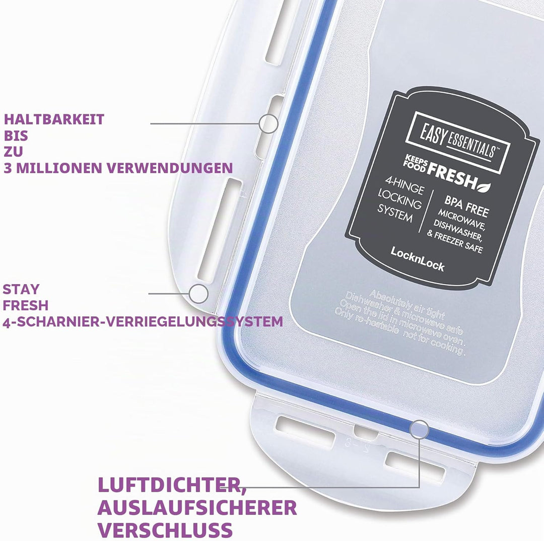 LOCK & LOCK Easy Essentials Frischhaltedosen-Set, 6-teilig, transparent 6 Count (350 ml), 6 Count (3