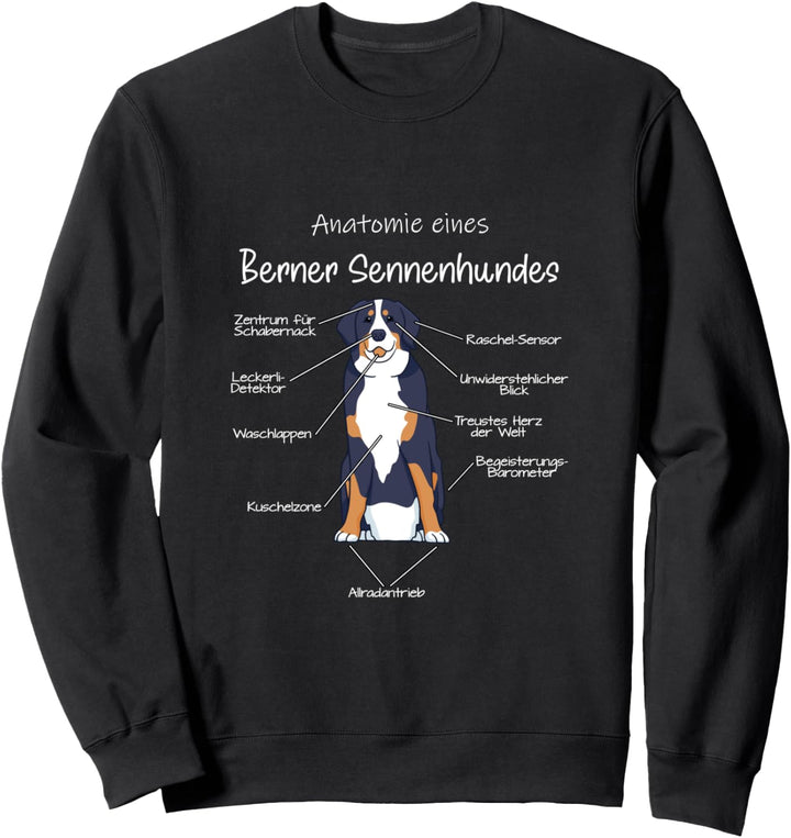 Bernese Hunde Mama Anatomie Eines Berner Sennenhundes Sweatshirt
