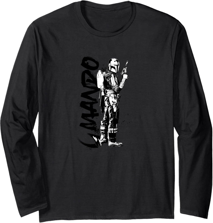 Star Wars: The Mandalorian Splatter Portrait Langarmshirt