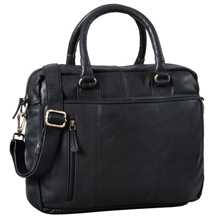STILORD 'Adam' Vintage Laptoptasche 13,3 Zoll Leder für MacBook Air Pro Henkeltasche Umhängetasche g