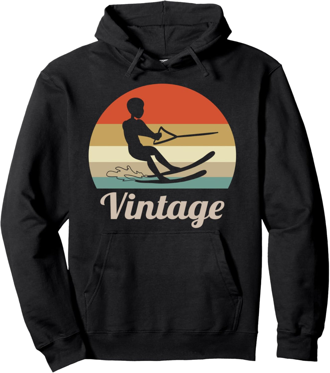 Wasserski Wasser Ski Wassersport Vintage Retro Style Pullover Hoodie