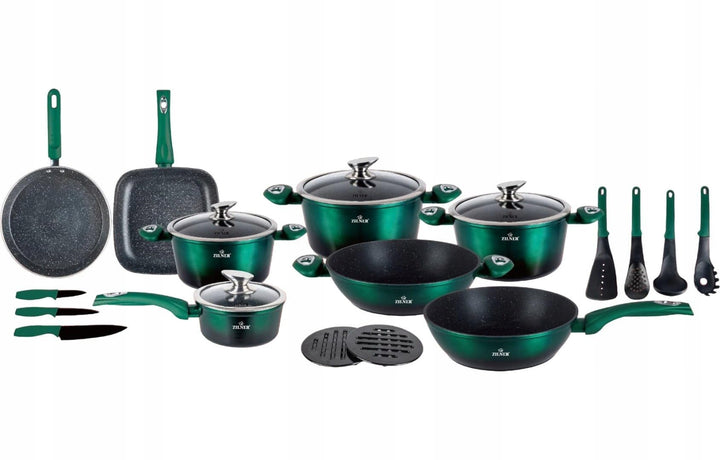 21-tlg Topfset Kochgeschirr-Set Zl-8542 Pots &amp; Pans Coated, Cooking Pot Set, Induction Pots Set, Coo