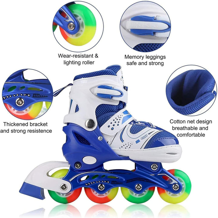JIFAR Inliner Für Kinder Verstellbare Inline Skates mit Beleuchteten Rädern Rollschuhe Outdoor Schuh
