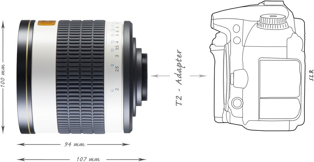 Walimex pro 500/6,3 DSLR Spiegel Objektiv für Pentax K, Kameraobjektiv mit 500 mm Brennweite, Spiege
