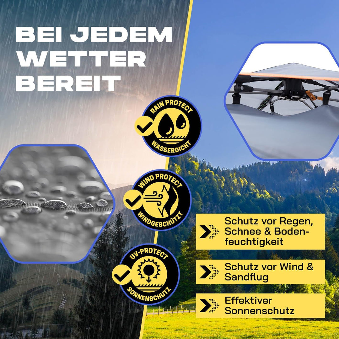 Lumaland Camping Zelt | Leichtes Pop Up Wurfzelt | 2-4 Personen Kuppelzelt | Trekking & Festival Igl