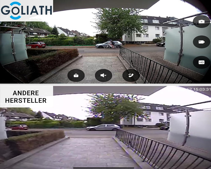 GOLIATH HD Video Türsprechanlage, Video Türklingel mit Kamera, Smartphone App, 1 Familienhaus Klinge