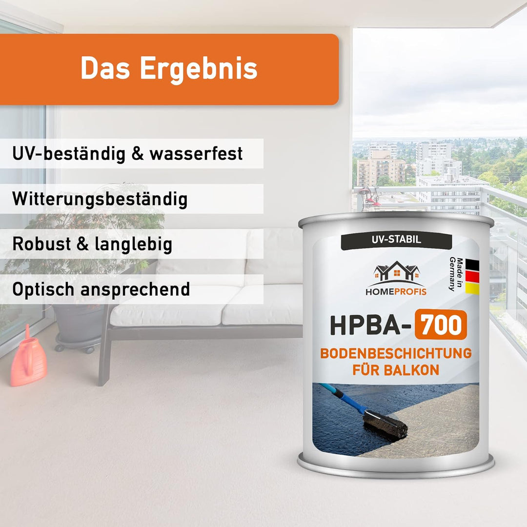 Home Profis® HPBA-700 seidenmatte UV-beständige 1K Bodenfarbe (5m²) für Balkon & Terrasse in RAL 301