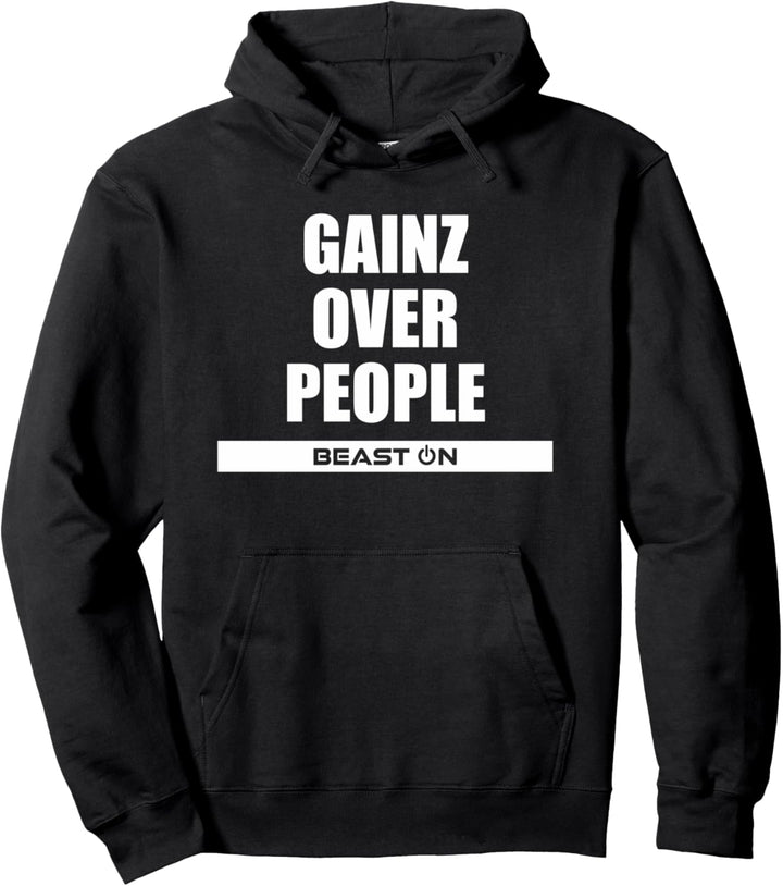 Gains over People Lustige Fitness Motivation Gym Sprüche Pullover Hoodie