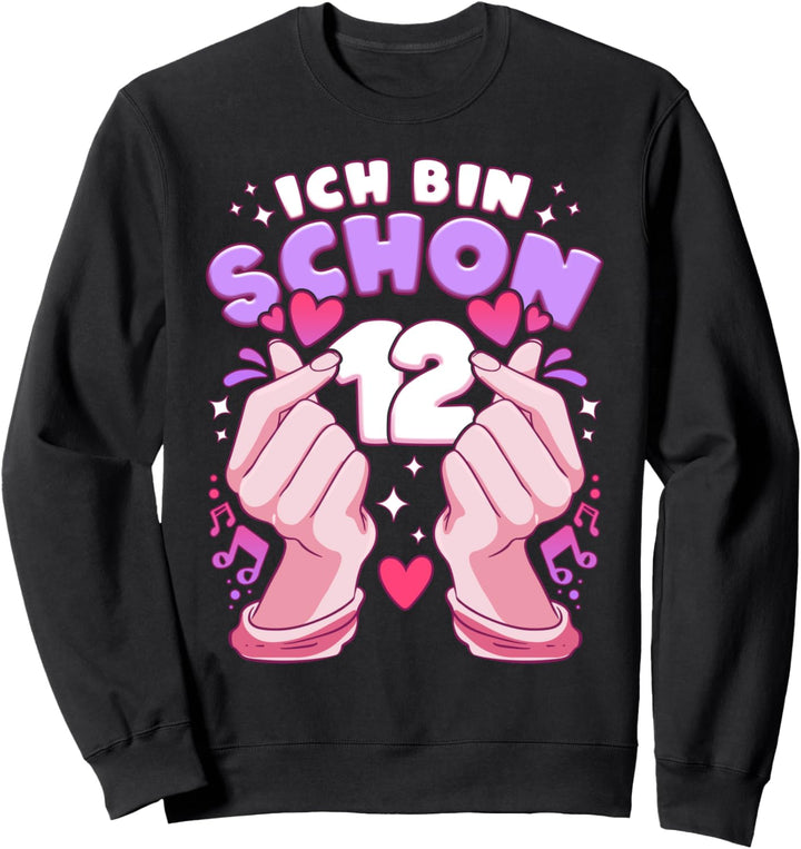 Geburtstag 12 Jahre, K-Pop Fingerherz, Saranghae Sweatshirt