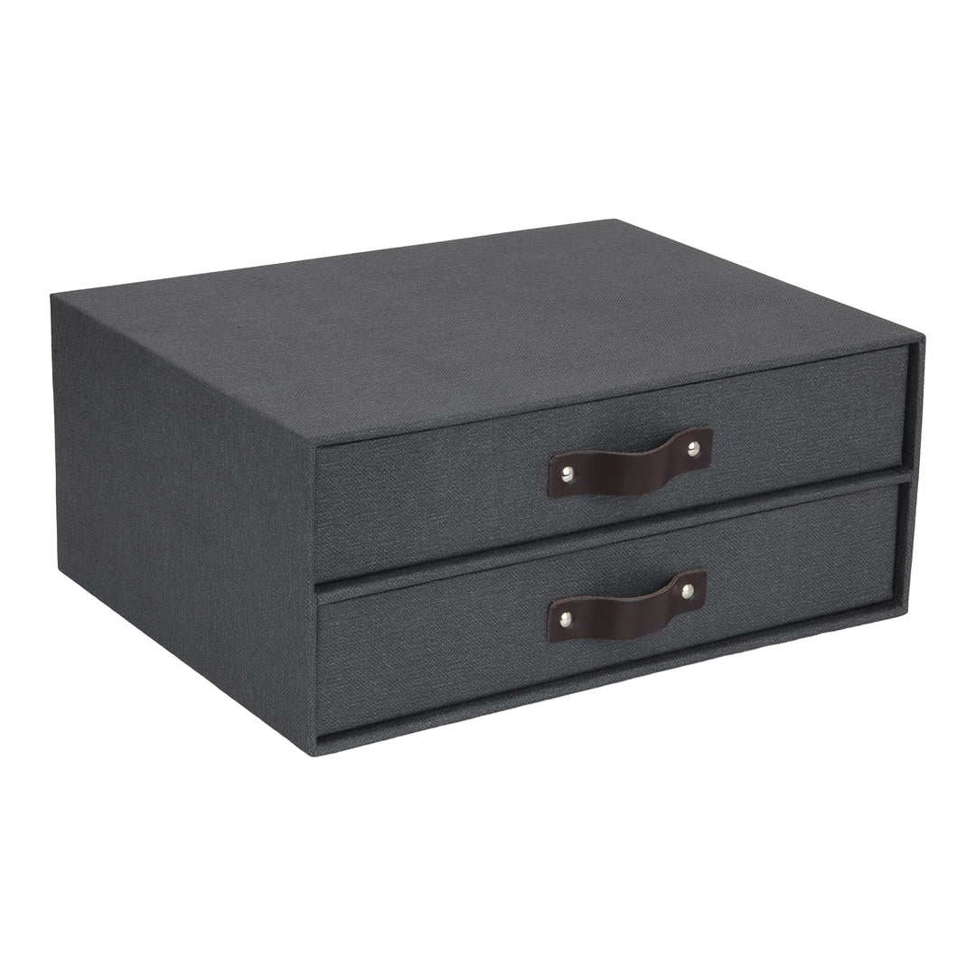 Bigso Box of Sweden Mini-Kommode für Dokumente und Büromaterial – Schreibtisch-Organizer mit 2 Schub