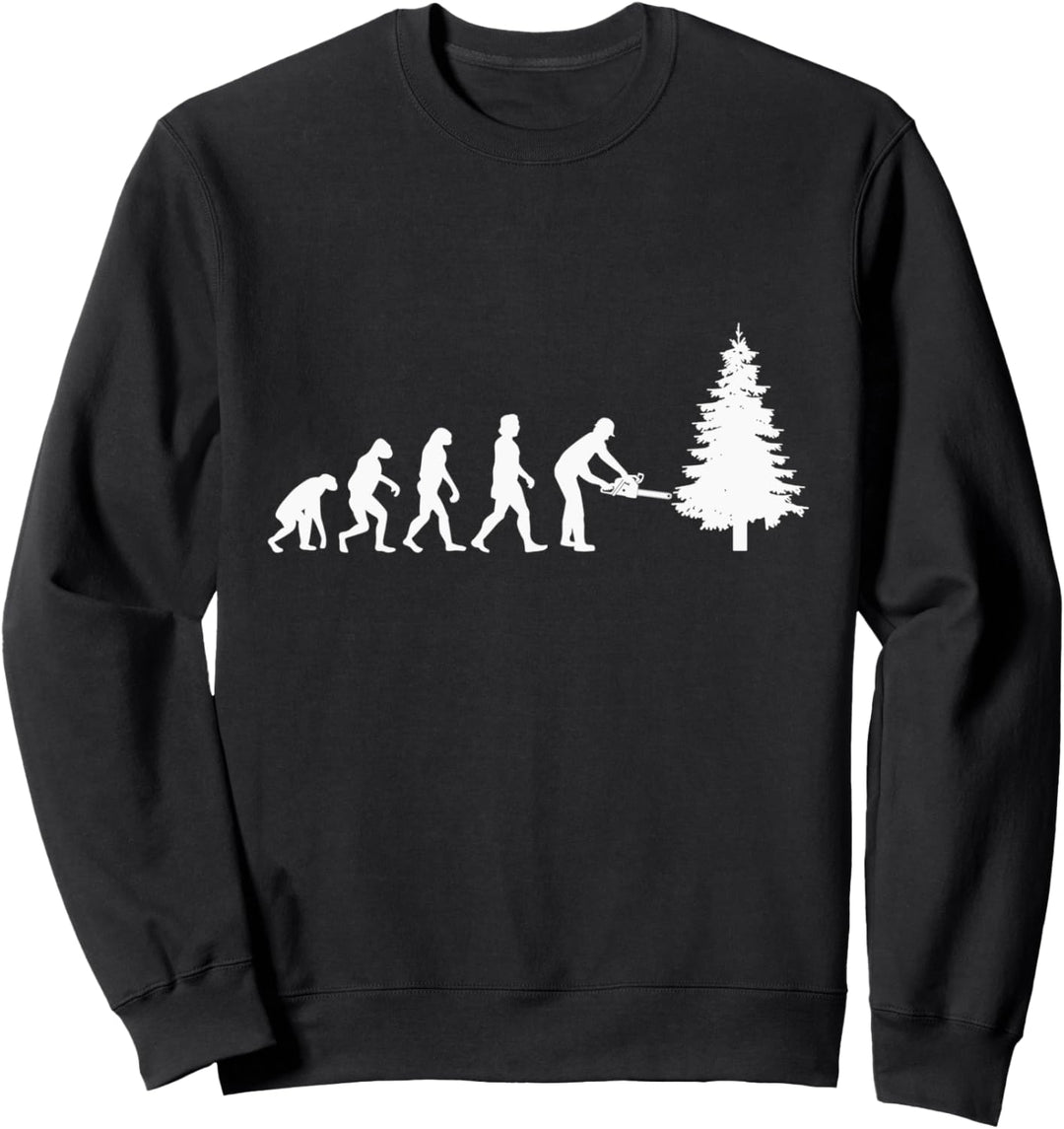 Holzfäller Förster Motorsäge Baumfäller Evolution Forstwirt Sweatshirt