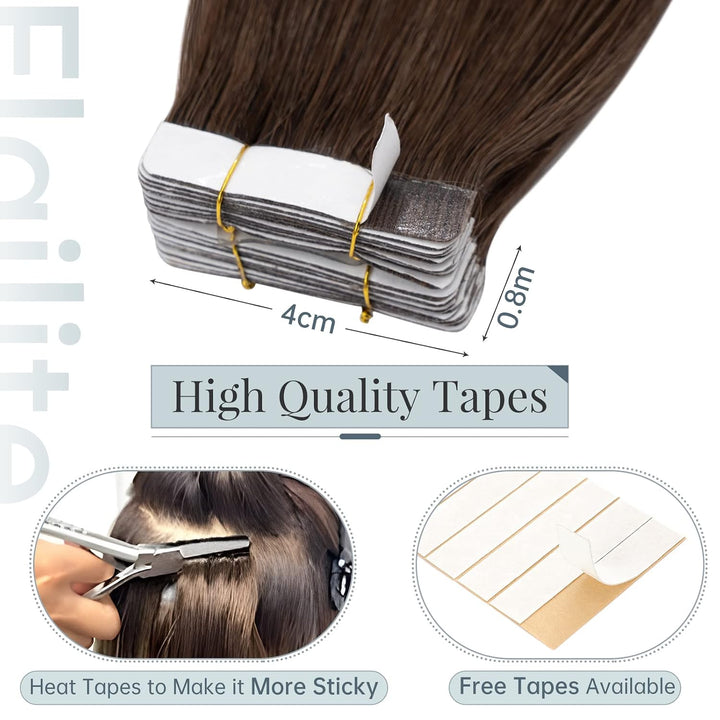Elailite Extensions Echthaar Tape in 50g 