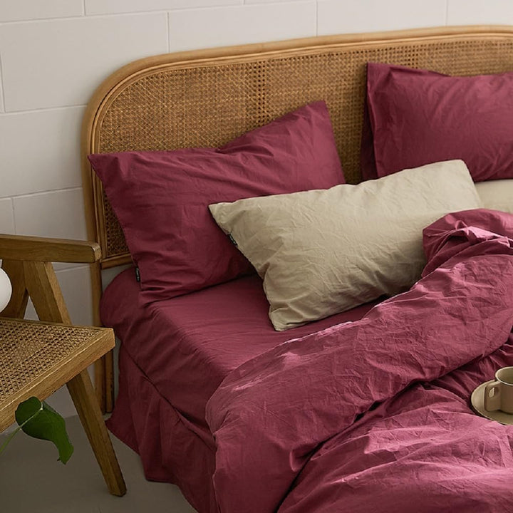 Sedefen Bettwäsche 135x200cm Baumwolle Renforce Altrosa Rosa Uni Unifarben Baumwollbettwäsche Set,Be