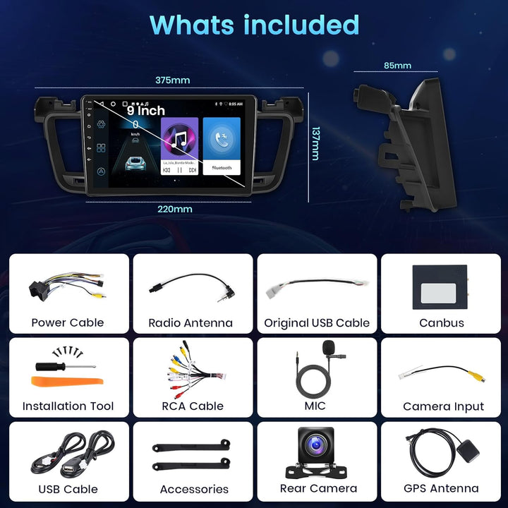 2+64GB Android Autoradio für Peugeot 508 2012-2016 Wireless Carplay Android Auto, 9&