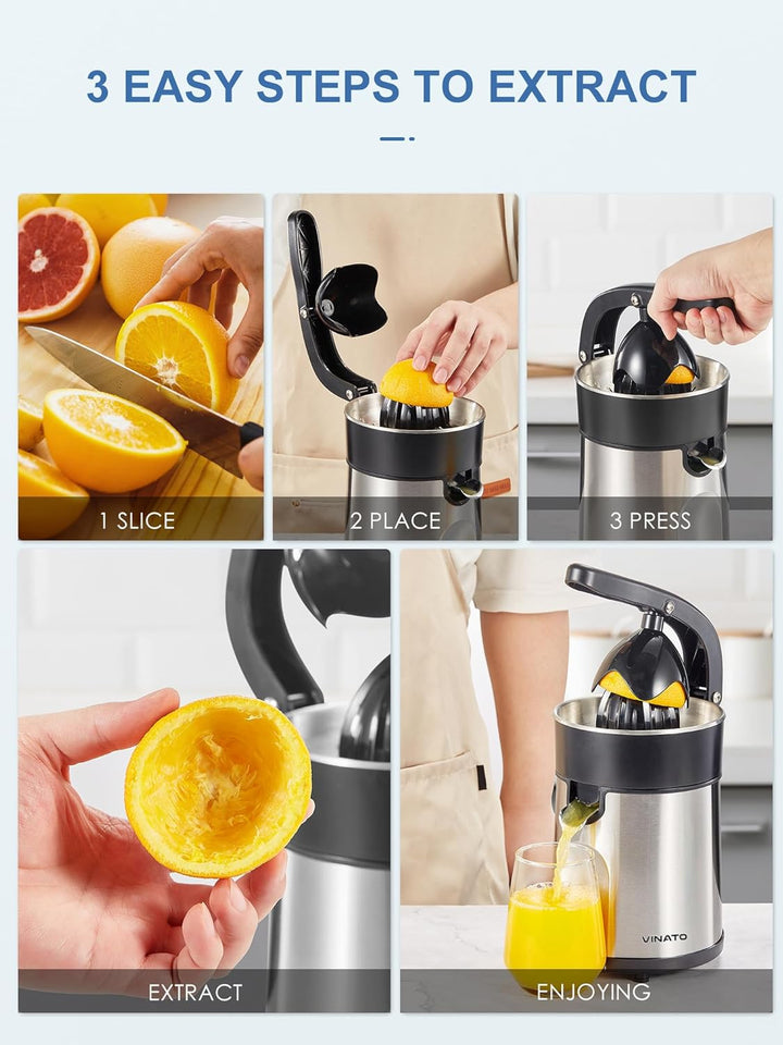 VINATO Zitruspresse, Orangenpresse Zitruspresse Zitronenpresse Orangensaftpresse, Orange Juicer Pres