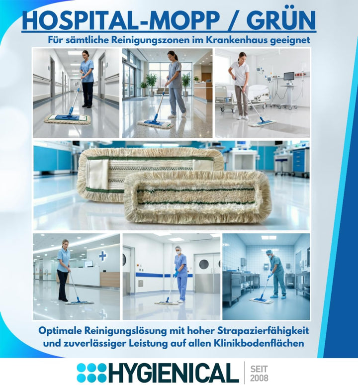 Wischmopp Set für Krankenhäuser und Hospitals, Profi-Moppbezüge, Moppbezüge für Mopphalter, Schlinge
