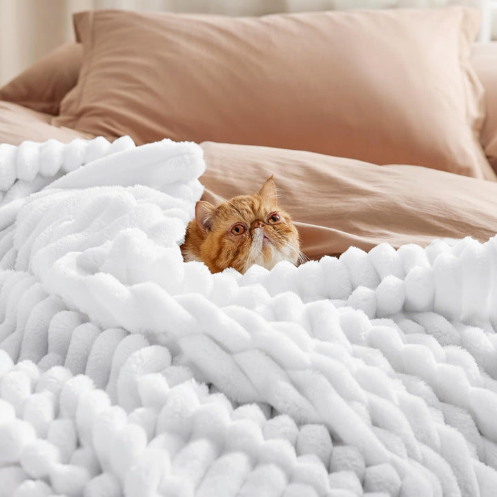 BEDSURE Kuscheldecke für Zimmer Deko - Wolldecke & Fleecedecke, Sofadecke, Weiche Warme Grobe Kordde