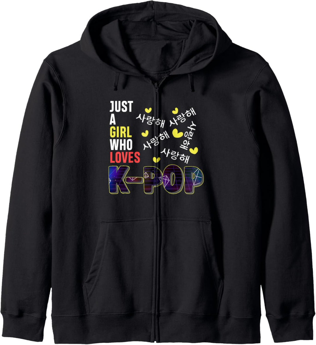 Just A Girl Who Loves K-Pop Koreanische Musik Pop Hangul Kapuzenjacke