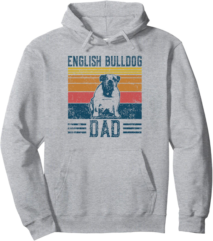 Dog Dad Papa - Vintage Englische Bulldogge Pullover Hoodie
