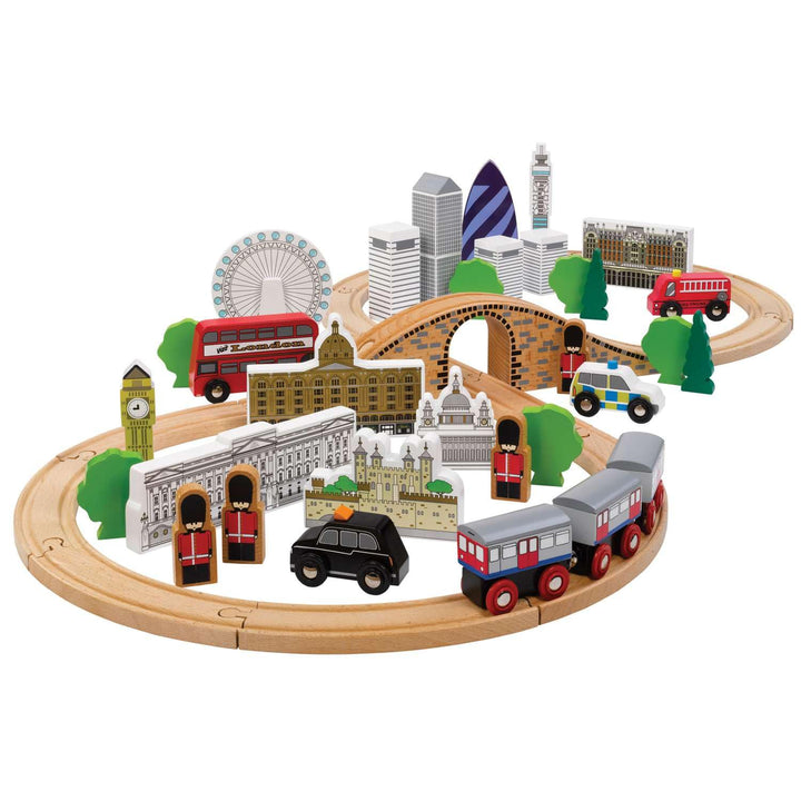 Tidlo Wooden City of London Figure of Eight Train Set