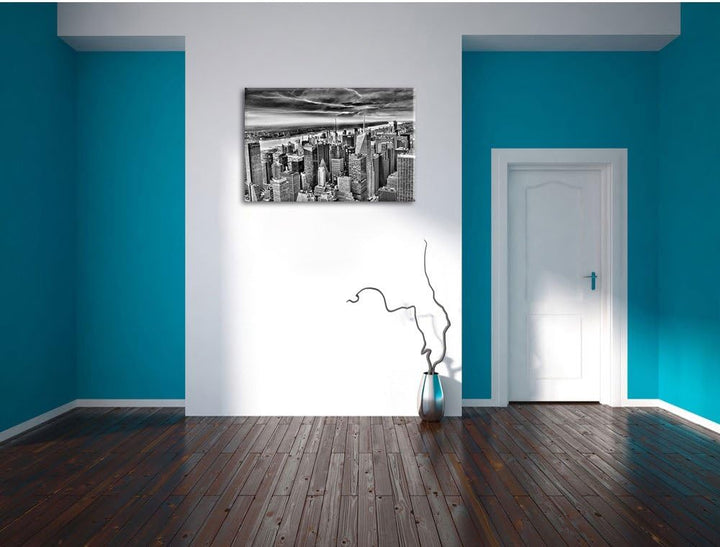 Pixxprint Skyline New York als Leinwandbild/Grösse: 100x70 cm/Wandbild/Kunstdruck/fertig bespannt, 1