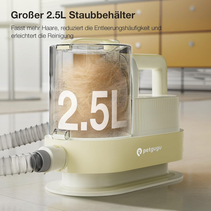 Hundeschermaschine mit Tierhaar Staubsauger &amp; Haartrockner 11000Pa 7-in-1 Haustierpflegeset 2.5L Sta