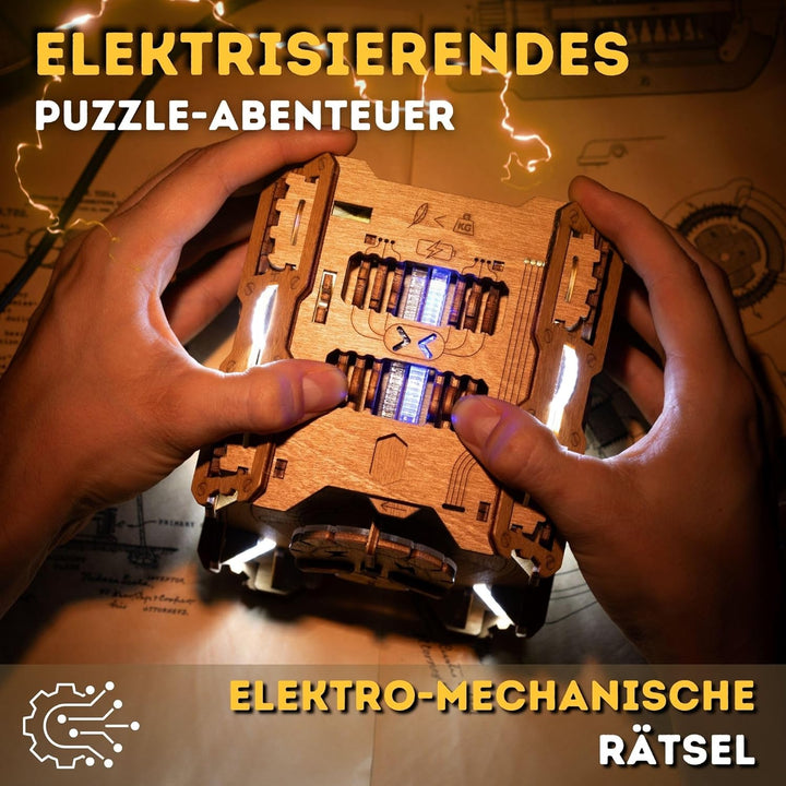 PUZZLE POTATO Tesla Puzzle Box - Escape Room Spiel mit Elektronischen Rätseln - Puzzlebox - Knobelsp