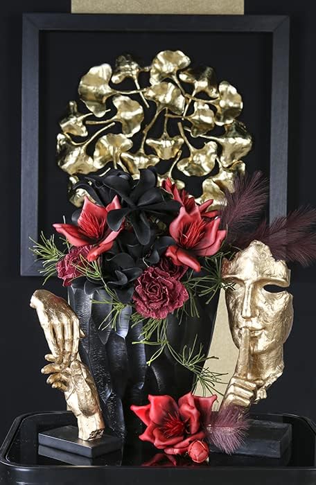 Casablanca Deko Skulptur Silence Poly - goldfarben - Höhe 39 cm Höhe 39 cm Goldfarben, Schwarz, Höhe