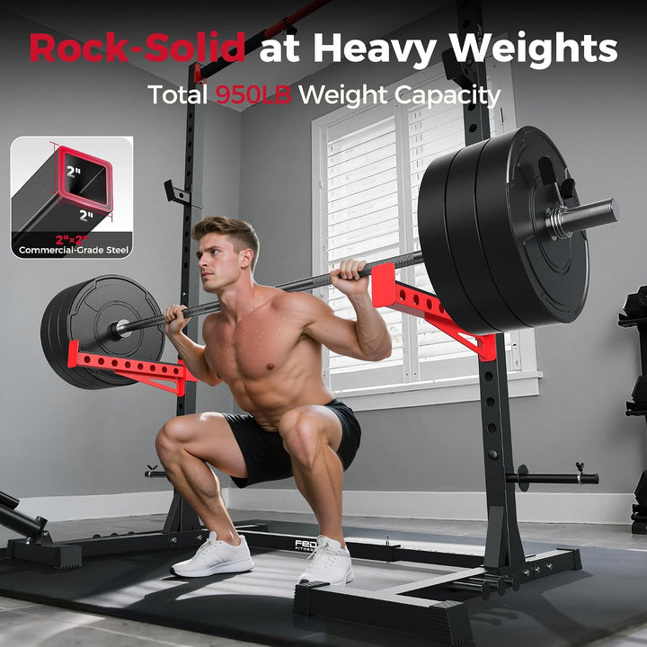 FLYBIRD Power Tower with Pull-Up Bar, Adjustable Multi-Functional Power Rack BLACK001, BLACK001