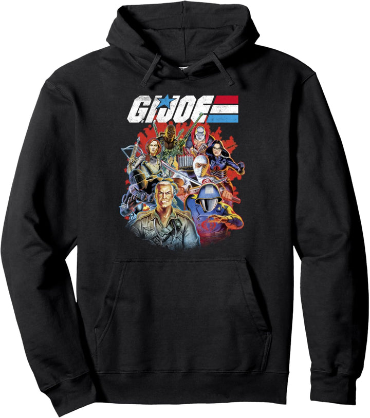 G.I. Joe Retro Group Shot American Hero Fade Logo Pullover Hoodie