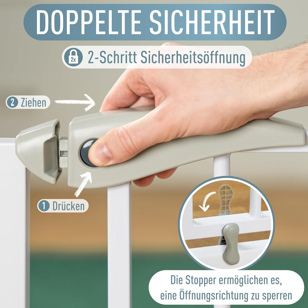 IB STYLE Türschutzgitter Berrin 125-135 cm - Treppenschutzgitter für Kleinkinder, Treppensicherung B