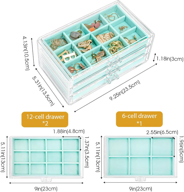 ProCase Acryl Schmuck Organizer Schmuckschatulle für Damen Durchsichtige Schmuckaufbewahrung Schmuck