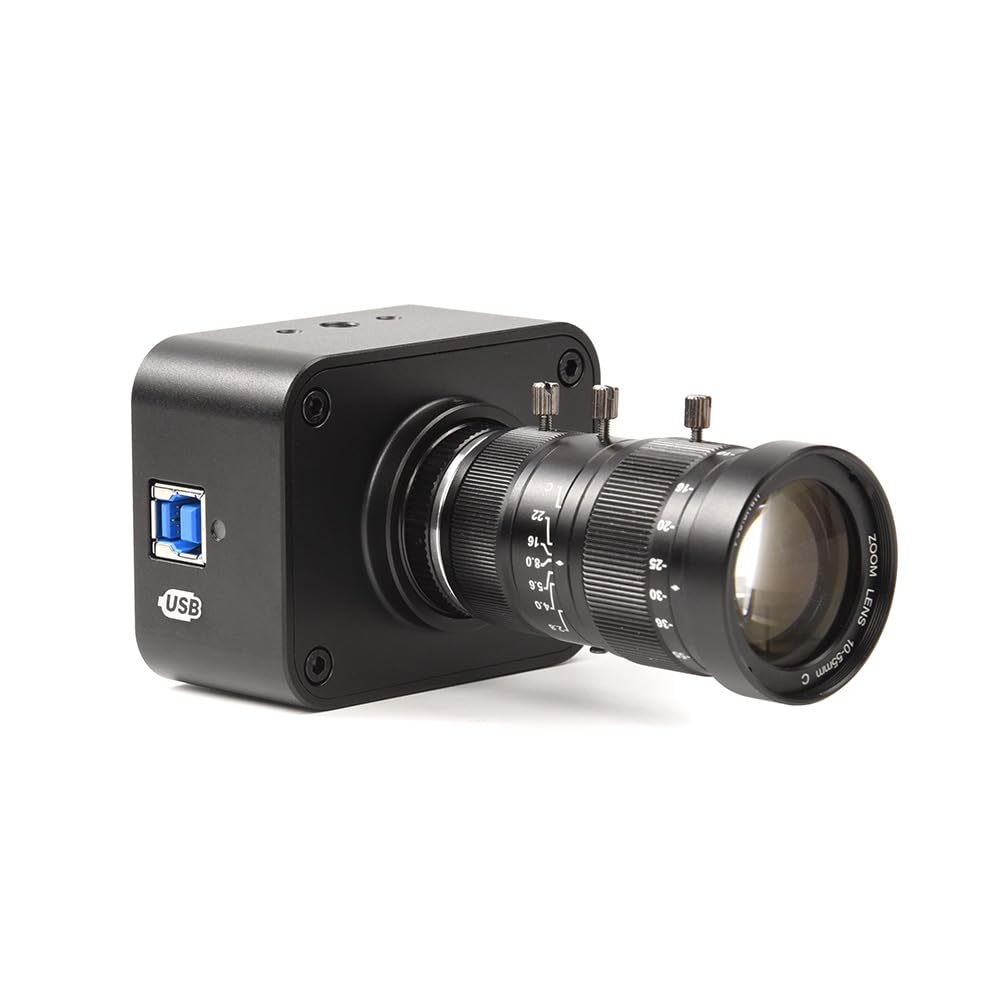 MOKOSE 4K USB Kamera, USB3.0 Webcam mit manuellem Fokus und C-Mount 10-55mm-Telezoomobjektiv, IMX678