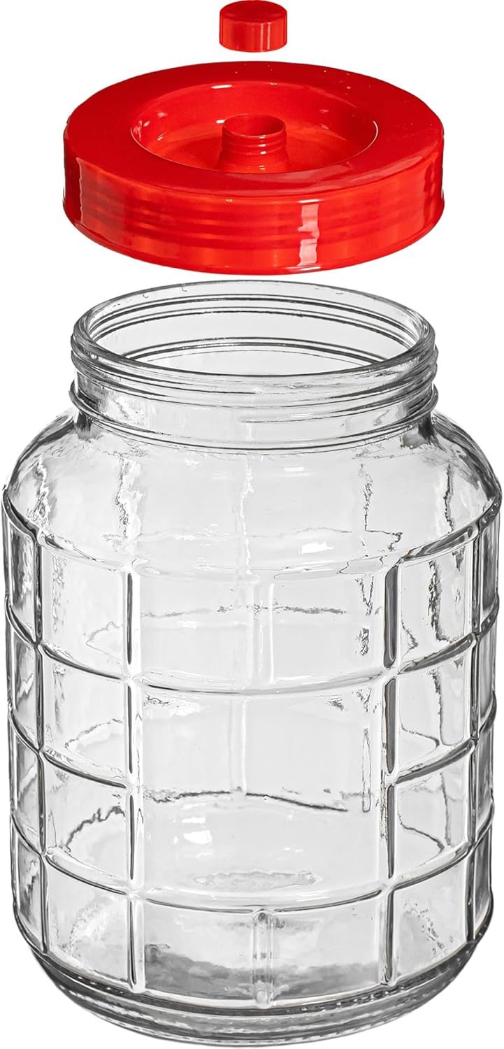 lilawelt24 10L Gärballon| Gärbehälter Weinballon Glasballon+Gäraufsatz für Wein Bier Maische|Vorrats