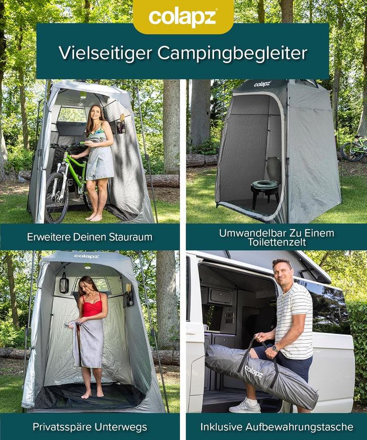 Camping Duschzelt & Toilettenzelt Pop-Up 2,1 m – Tragbare Umkleidekabine Outdoor wasserdicht – Sicht