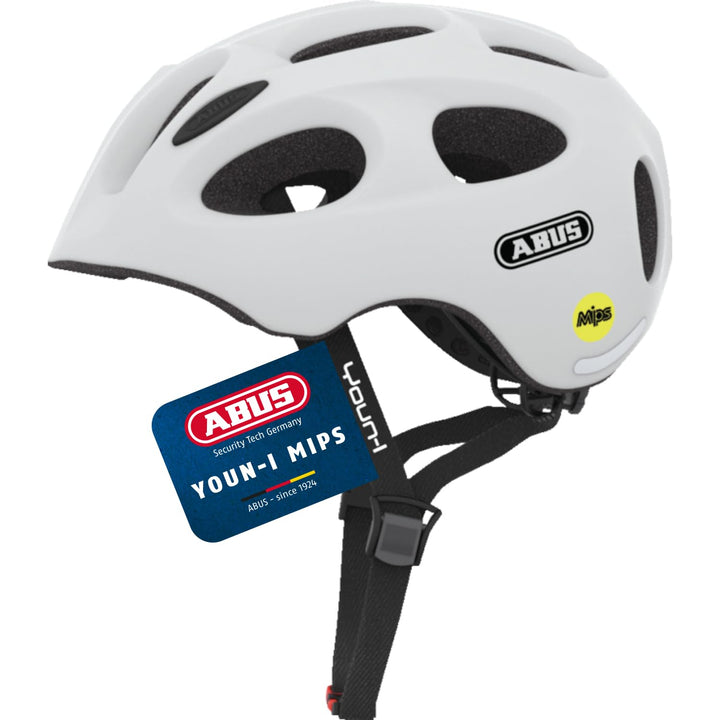 ABUS Kinderhelm Youn-I MIPS - Fahrradhelm mit Licht, Reflektoren und Aufprallschutz (MIPS) - für Mäd