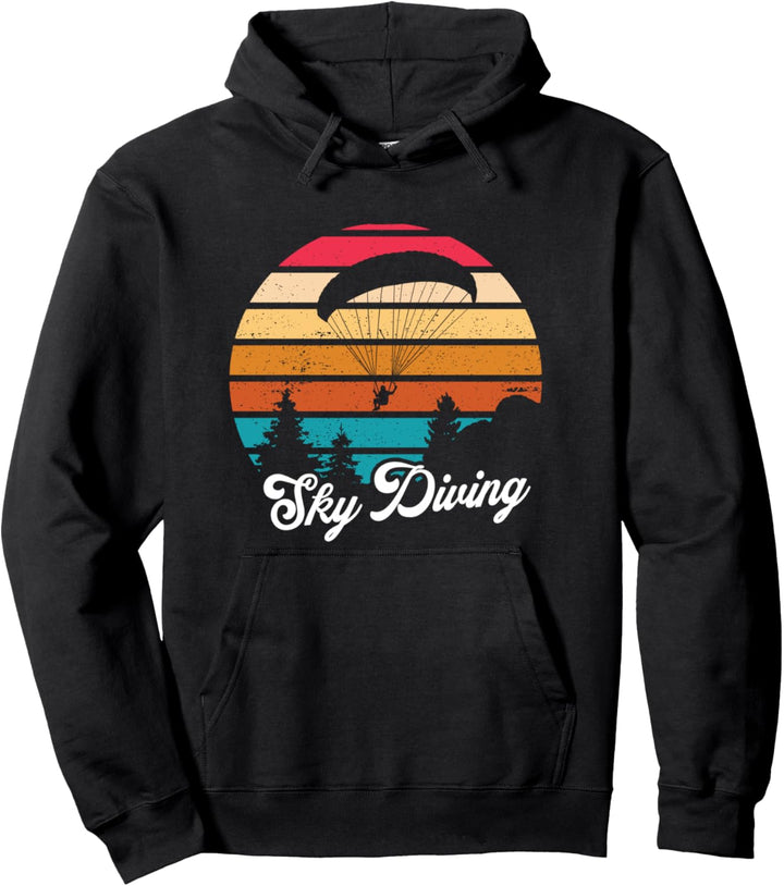 Vintage Sky Diving Fallschirmspringer Pullover Hoodie