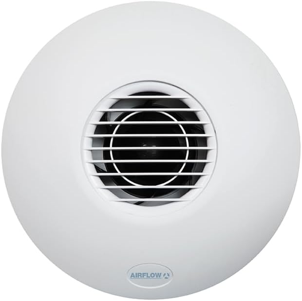Airflow iCON 60 Abluftventilator 78 l/s – 150mm – Iris‑Rückstauklappe – Optional erweiterbar mit Feu