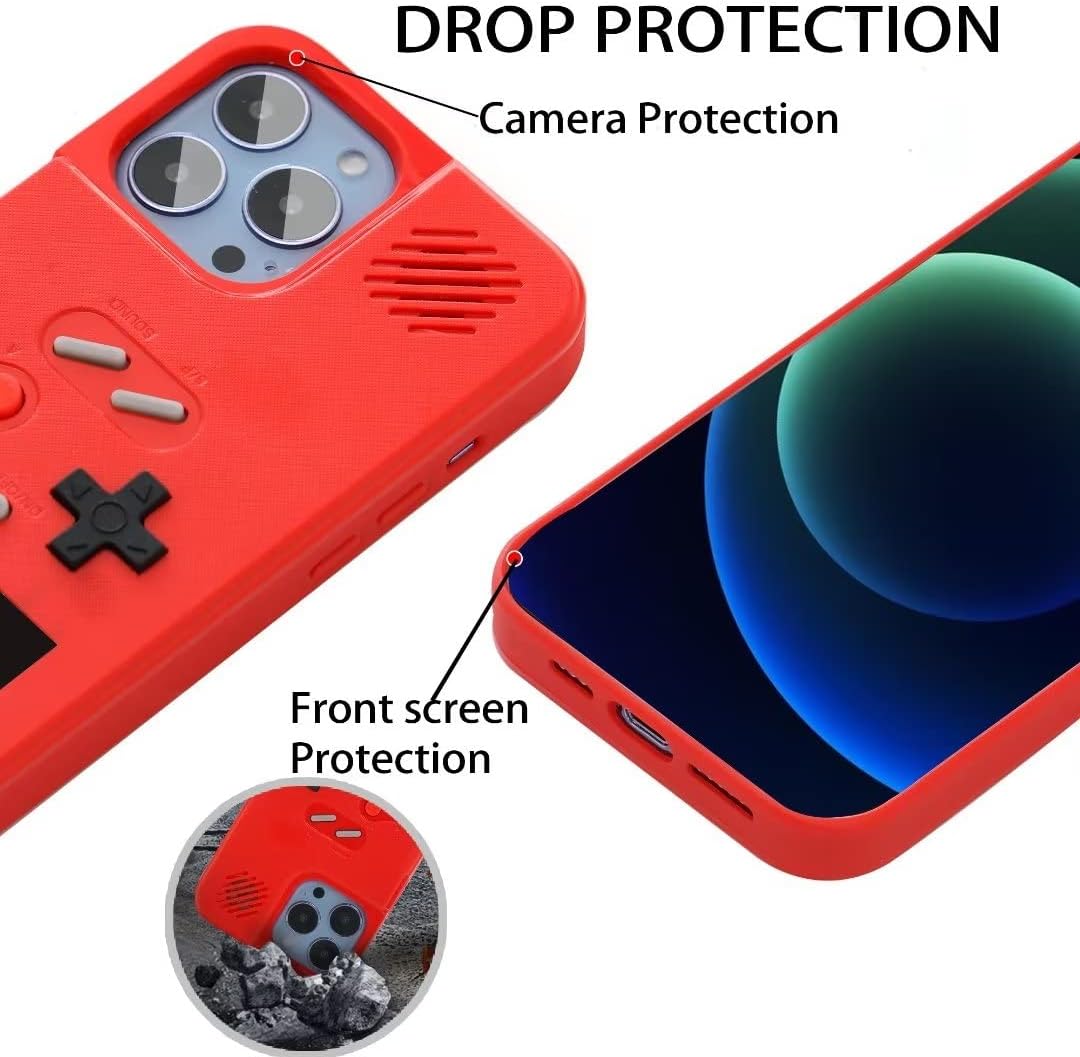 Gameboy Schutzhülle für iPhone XS Max, Handheld Retro 168 Klassische Spiele, Farbvideo-Display-Spiel