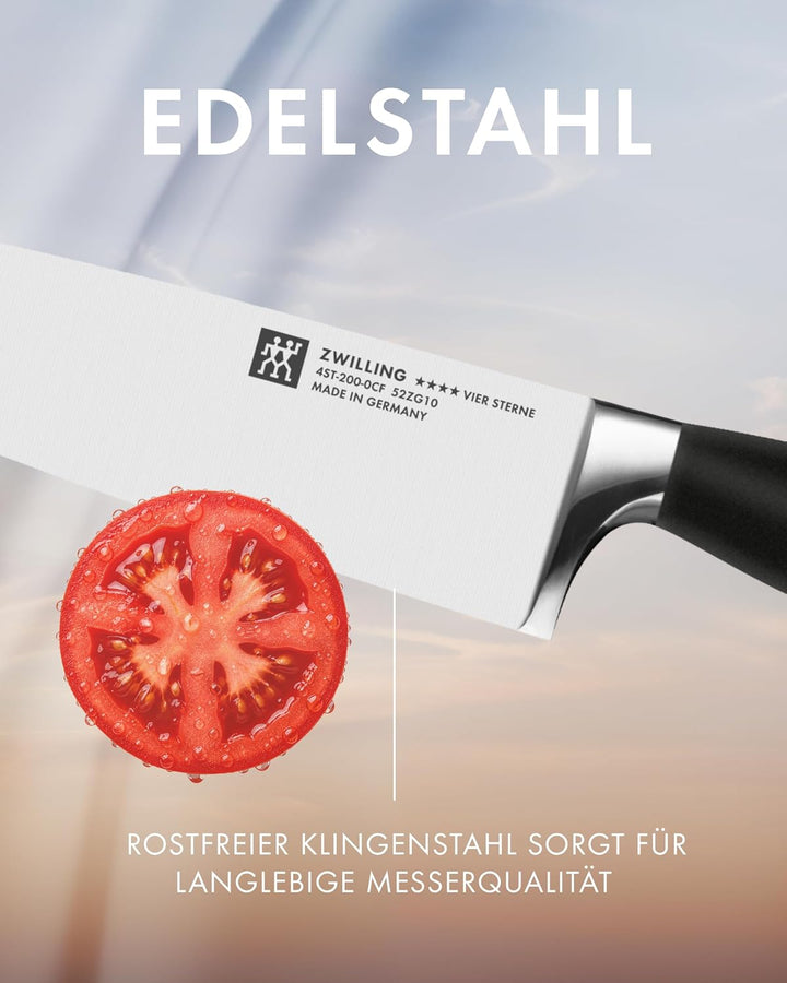 ZWILLING 1001567 Kochmesser, Klingenlänge: 20 cm, Breites Klingenblatt, Rostfreier Spezialstahl/Kuns