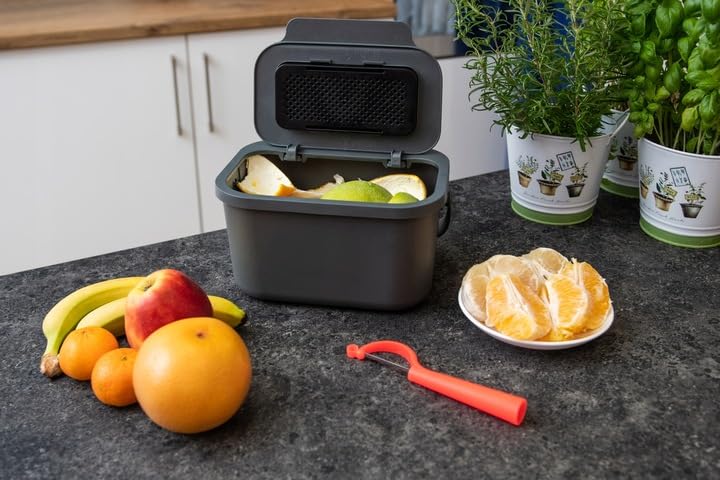 Go Practic 5-er Mülleimer-Set Küche Mülltrennsystem 4x Mülleimer 60l mit Deckel 1x Kleiner Abfalleim